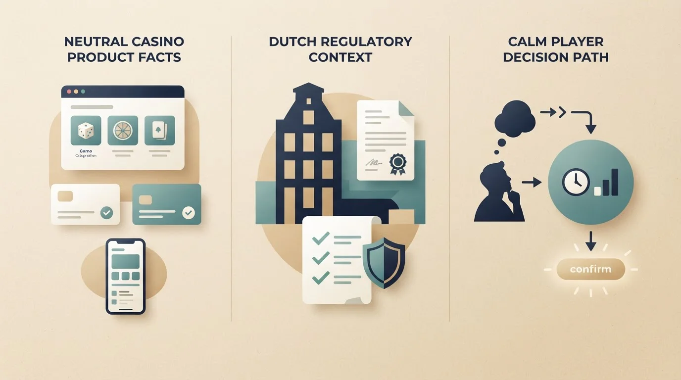 Conceptuele infographic met WinPlace-feiten, Ksa-regels en spelerbeslissing als drie bewijsniveaus